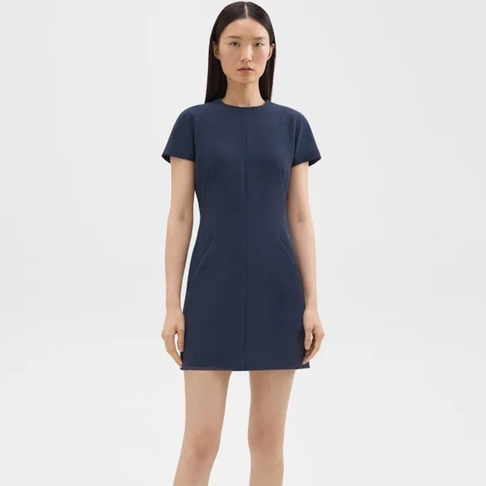 Brand new with tags Theory Dolman Sleeve Mini Dress in Admiral Crepe, Navy